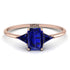 Emerald Cut Sapphire With Triangles Ring - Remi No. 74 image 1