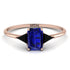 Emerald Cut Sapphire With Triangles Ring - Remi No. 44 image 1