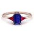 Emerald Cut Sapphire With Triangles Ring - Remi No. 59 image 1