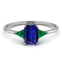 Emerald Cut Sapphire With Triangles Ring - Remi No. 30 image 1