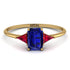 Emerald Cut Sapphire With Triangles Ring - Remi No. 58 image 1