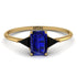 Emerald Cut Sapphire With Triangles Ring - Remi No. 43 image 1