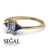 Emerald Cut Diamond With Triangles Ring - Remi No. 61 image 3