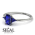 Emerald Cut Sapphire With Triangles Ring - Remi No. 75 image 3