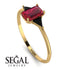 Emerald Cut Ruby With Triangles Ring - Remi No. 40 image 2