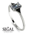 Emerald Cut Diamond With Triangles Ring - Remi No. 33 image 11