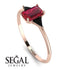 Emerald Cut Ruby With Triangles Ring - Remi No. 41 image 2