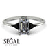 Emerald Cut Diamond With Triangles Ring - Remi No. 33 image 13