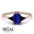 Emerald Cut Sapphire With Triangles Ring - Remi No. 44 image 4