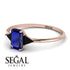 Emerald Cut Sapphire With Triangles Ring - Remi No. 44 image 3
