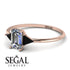 Emerald Cut Diamond With Triangles Ring - Remi No. 32 image 12