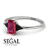 Emerald Cut Ruby With Triangles Ring - Remi No. 42 image 3