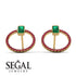 Emerald Cut Circle Emerald Earrings - Oaklyn No. 49 image 10