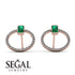 Emerald Cut Circle Emerald Earrings - Oaklyn No. 5 image 10