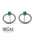 Emerald Cut Circle Emerald Earrings - Oaklyn No. 6 image 10