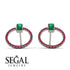 Emerald Cut Circle Emerald Earrings - Oaklyn No. 51 image 10