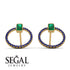 Emerald Cut Circle Emerald Earrings - Oaklyn No. 64 image 10