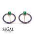 Emerald Cut Circle Emerald Earrings - Oaklyn No. 65 image 10