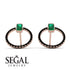 Emerald Cut Circle Emerald Earrings - Oaklyn No. 35 image 10