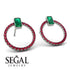 Emerald Cut Circle Emerald Earrings - Oaklyn No. 51 image 2