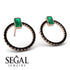Emerald Cut Circle Emerald Earrings - Oaklyn No. 35 image 2