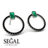 Emerald Cut Circle Emerald Earrings - Oaklyn No. 36 image 2