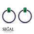 Emerald Cut Circle Emerald Earrings - Oaklyn No. 65 image 3
