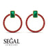 Emerald Cut Circle Emerald Earrings - Oaklyn No. 49 image 3