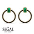 Emerald Cut Circle Emerald Earrings - Oaklyn No. 34 image 3