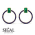 Emerald Cut Circle Emerald Earrings - Oaklyn No. 64 image 3