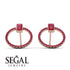 Emerald Cut Circle Ruby Earrings - Oaklyn No. 56 image 10