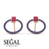 Emerald Cut Circle Ruby Earrings - Oaklyn No. 71 image 10