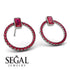 Emerald Cut Circle Ruby Earrings - Oaklyn No. 57 image 2
