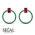 Emerald Cut Circle Ruby Earrings - Oaklyn No. 26 image 3