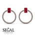 Emerald Cut Circle Ruby Earrings - Oaklyn No. 11 image 3