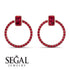 Emerald Cut Circle Ruby Earrings - Oaklyn No. 56 image 3