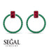 Emerald Cut Circle Ruby Earrings - Oaklyn No. 27 image 3