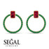 Emerald Cut Circle Ruby Earrings - Oaklyn No. 25 image 3