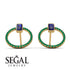 Emerald Cut Circle Sapphire Earrings - Oaklyn No. 28 image 10