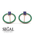 Emerald Cut Circle Sapphire Earrings - Oaklyn No. 29 image 10