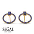 Emerald Cut Circle Sapphire Earrings - Oaklyn No. 73 image 10