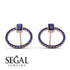 Emerald Cut Circle Sapphire Earrings - Oaklyn No. 74 image 10