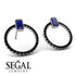Emerald Cut Circle Sapphire Earrings - Oaklyn No. 45 image 2