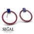 Emerald Cut Circle Sapphire Earrings - Oaklyn No. 60 image 2