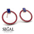 Emerald Cut Circle Sapphire Earrings - Oaklyn No. 59 image 2