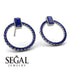 Emerald Cut Circle Sapphire Earrings - Oaklyn No. 75 image 2