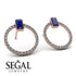 Emerald Cut Circle Sapphire Earrings - Oaklyn No. 14 image 2
