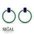 Emerald Cut Circle Sapphire Earrings - Oaklyn No. 29 image 3
