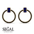 Emerald Cut Circle Sapphire Earrings - Oaklyn No. 43 image 3