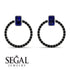 Emerald Cut Circle Sapphire Earrings - Oaklyn No. 45 image 3